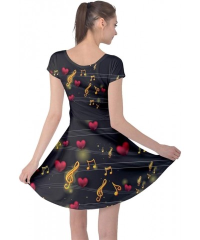 Women's Fashion Happy Valentines Day Love Cupid Pattern Short Sleeve Dress, XS-5XL Music Dark Gray $15.00 Dresses