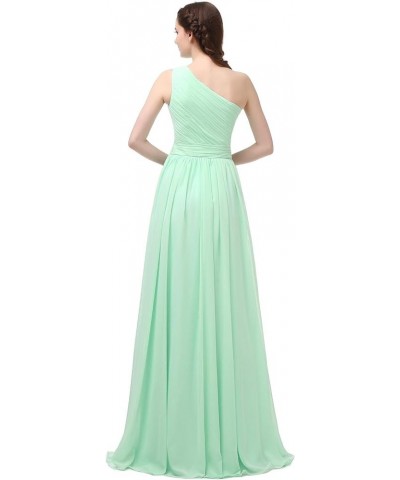 Women’s One Shoulder Chiffon Bridesmaid Dresses 2023 Long A-Line Simple Formal Wedding Dress for Guest Peach Pink $39.21 Dresses