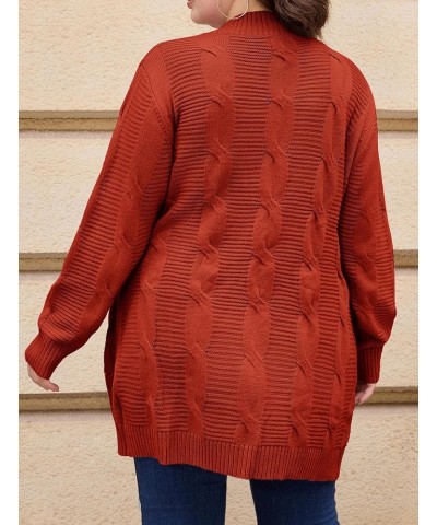 Women's Button Down Cardigans Plus Size Long Sleeve Open Front Knit Sweater Outerwear Twisted-rust $22.54 Sweaters