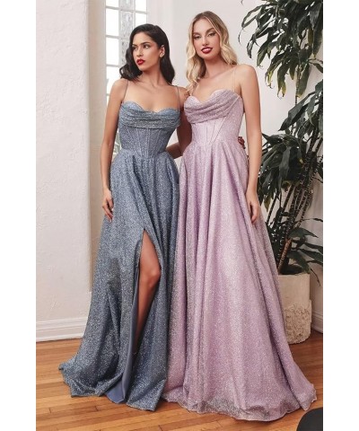 Sparkly Tulle Prom Dresses Spaghetti Straps Corset Women’s Long Formal Evening Gowns 2024 Brown $34.50 Dresses