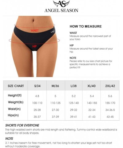 Swim Shorts Women High Waisted Bikini Bottom Tummy Control Bathing Suits Swimsuit Board Shorts with Liner Black3 $11.76 Swims...