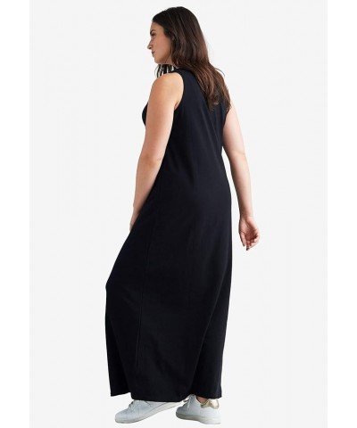 Women's Plus Size Sleeveless Knit Maxi Dress Navy Print $21.91 Dresses