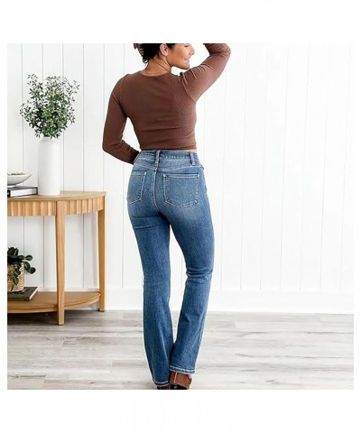 Grass-Wood.Gr Jeans, Grass Wood Tummy Control Jeans, Holy Grail Tummy Control Bootcut Jeans, Women's Bootcut Jeans Light Blue...