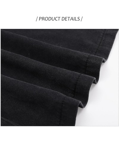 Denim Shirt Dress for Women 3/4 Long Sleeves Button Down Tiered Babydoll Casual Jean Dress Tunic Top Black $22.87 Dresses