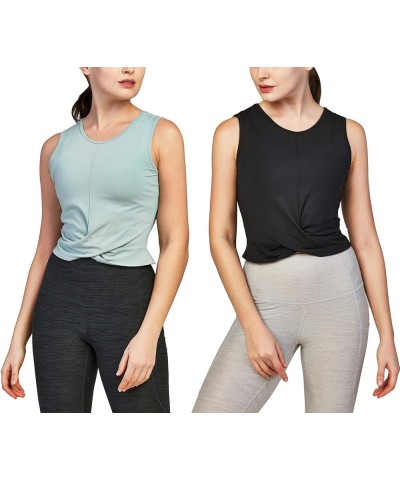 Women's 2 Pack Stretch Cotton and Modal Classic-Fit Short-Sleeve Crewneck T-Shirt 3.(crop) Black / Gray Green $8.81 T-Shirts