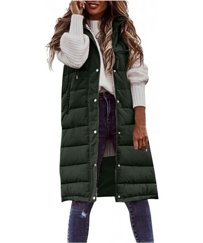 Womens Long Puffer Vest Winter Casual Sleeveless Full Zip Hooded Puffer Jacket Packable Lightweight Quilted Jacket Down Coats...