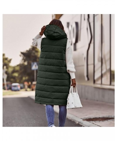 Womens Long Puffer Vest Winter Casual Sleeveless Full Zip Hooded Puffer Jacket Packable Lightweight Quilted Jacket Down Coats...