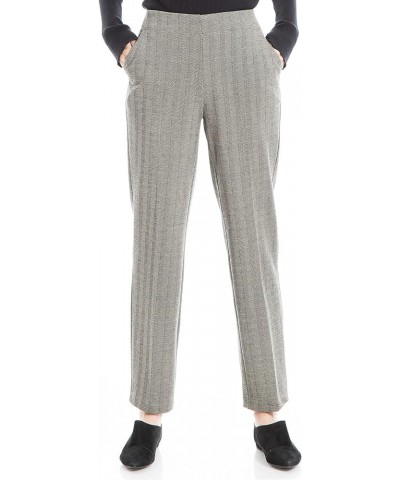 Women's Double Knit Slim Trouser Black/Taupe Herringbone-ym-xy211228 $21.31 Pants