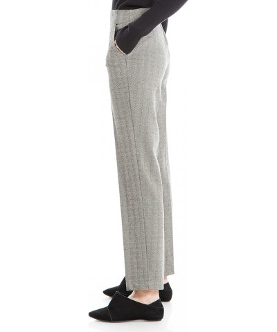 Women's Double Knit Slim Trouser Black/Taupe Herringbone-ym-xy211228 $21.31 Pants