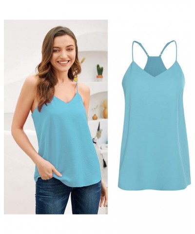 Women's Tank Tops, Sexy Camisole Cute Loose Fit Blouses Shirt 4-light Blue $7.79 Tanks