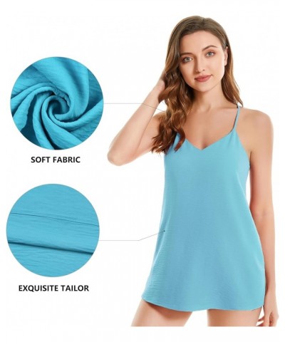 Women's Tank Tops, Sexy Camisole Cute Loose Fit Blouses Shirt 4-light Blue $7.79 Tanks