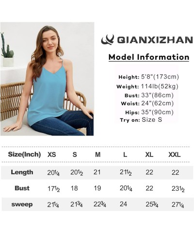 Women's Tank Tops, Sexy Camisole Cute Loose Fit Blouses Shirt 4-light Blue $7.79 Tanks