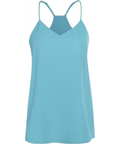 Women's Tank Tops, Sexy Camisole Cute Loose Fit Blouses Shirt 4-light Blue $7.79 Tanks