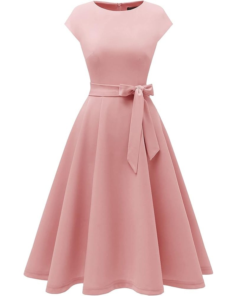 Women's Cocktail Vintage Dresses 2024 Modest Wedding Guest Dress, Prom & Bridesmaid Dustyrose $17.50 Dresses