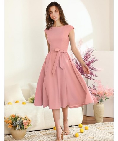 Women's Cocktail Vintage Dresses 2024 Modest Wedding Guest Dress, Prom & Bridesmaid Dustyrose $17.50 Dresses