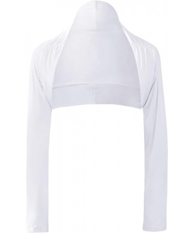 Modal Cotton Teens Women Bolero Shrug for Dance, Leotards, Dress White $12.20 Sweaters