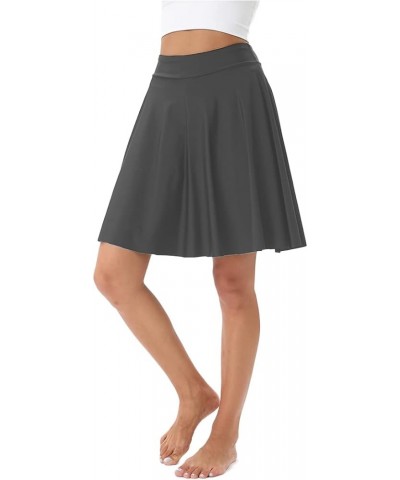 Women's 21" Swim Skorts High Waist Tummy Control Modest Swim Skirt with Shorts Swimsuit Bikini Bottoms Grey $15.84 Swimsuits