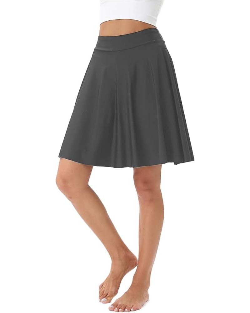 Women's 21" Swim Skorts High Waist Tummy Control Modest Swim Skirt with Shorts Swimsuit Bikini Bottoms Grey $15.84 Swimsuits