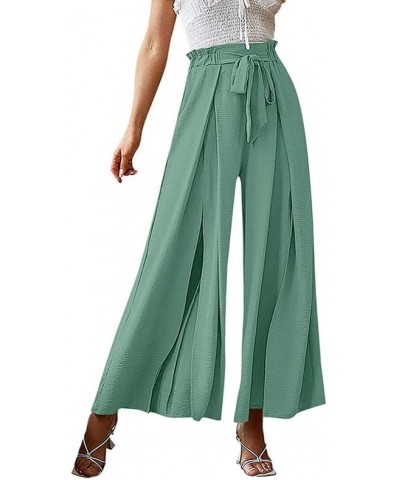 Women Casual Pants Wide Leg Beach Trendy Elastic Waist Work Loose Pants Palazzo Plus Size Flowy Trousers Sweatpants W $5.00 P...