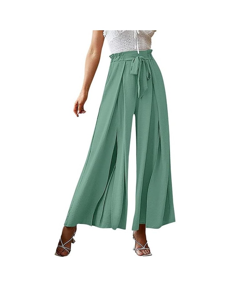 Women Casual Pants Wide Leg Beach Trendy Elastic Waist Work Loose Pants Palazzo Plus Size Flowy Trousers Sweatpants W $5.00 P...