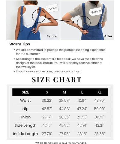 Women's Summer Cotton Linen Jumpsuits Button Down Sleeveless Baggy Overalls Jumpers with Pockets Lightblue $16.31 Overalls