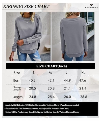 Women's Casual Crewneck Sweatshirts 2024 Spring Fall Clothes Loose Long Sleeve Lightweight Pullover Shirts Tops Split-wine Re...