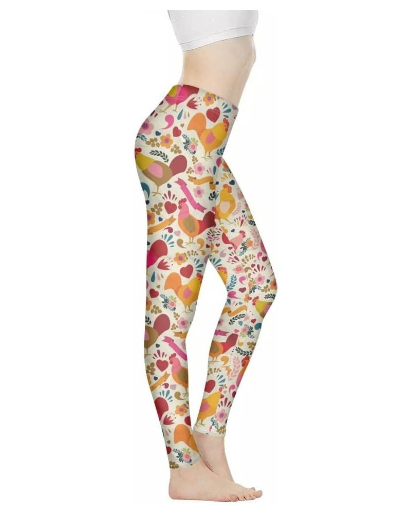 Women High Waist Tummy Control Leggings for Sports Running Gym Fitness Workout Yoga Pants Full Length Cute Chicken $11.50 Act...