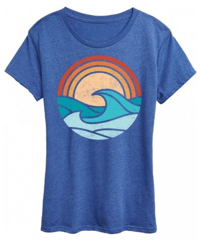 Wave Scene - Women's Short Sleeve Graphic T-Shirt Heather Royal Blue $10.00 T-Shirts