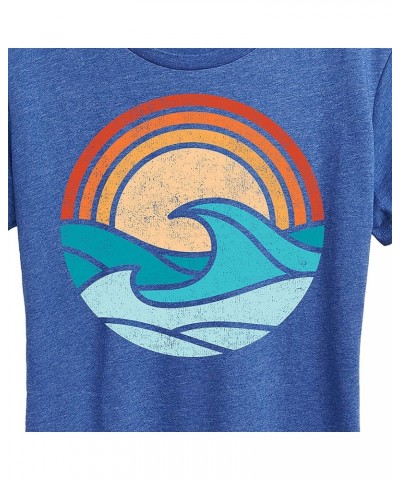 Wave Scene - Women's Short Sleeve Graphic T-Shirt Heather Royal Blue $10.00 T-Shirts