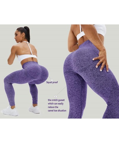 Women Seamless Leggings Smile Contour High Waist Workout Gym Yoga Pants 4 Purple $13.00 Leggings