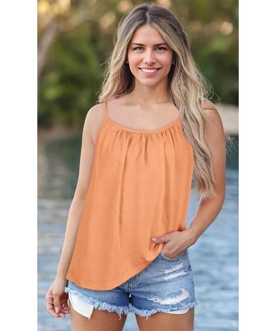 Tank Top for Women Spaghetti Strap Camisole Summer Scoop Neck Loose Fit Casual Sleeveless Shirts Coral $9.89 Tanks