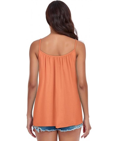 Tank Top for Women Spaghetti Strap Camisole Summer Scoop Neck Loose Fit Casual Sleeveless Shirts Coral $9.89 Tanks