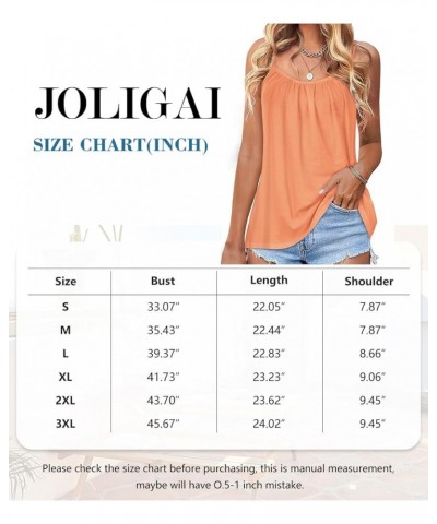 Tank Top for Women Spaghetti Strap Camisole Summer Scoop Neck Loose Fit Casual Sleeveless Shirts Coral $9.89 Tanks