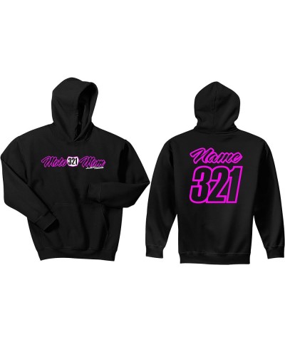 Moto Mom Motocross Number Plate Custom Personalized Hoodie Sweat Shirt Bright Pink $27.30 Activewear