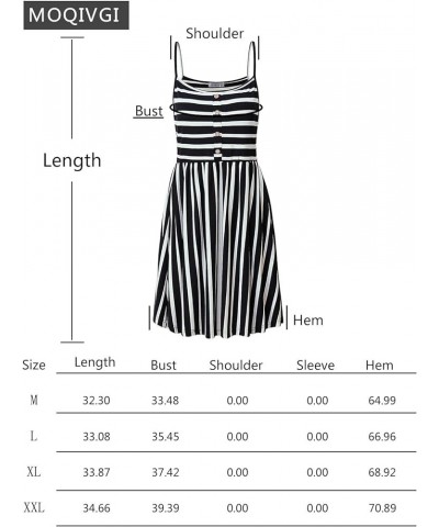 Womens Spaghetti Strap Button Detail Pleated Summer Casual Stripe Dresses Red White $16.11 Dresses