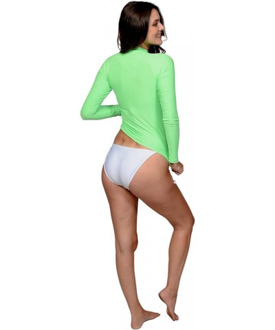 Women's UV Sun Protection Long Sleeve Rash Guard Wetsuit Swimsuit Top Seafoam $11.98 Swimsuits