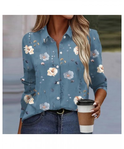 Women's Button Down Short Sleeve Floral Print Blouse Causal V Neck Tee Shirts Slim Fit Tops Spring Party Outfits 2024 B105-na...