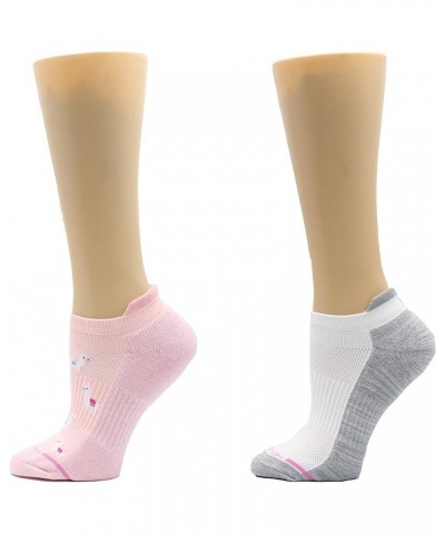 Womens Low Cut Cushioned Breathable Compression Ankle Socks with Arch Support 6 Pairs White Pink $20.29 Activewear