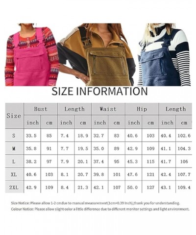 Fleece Overalls For Women,Fuzzy Fleece Warm Overalls Casual Jumpsuits With Pockets,Sherpa Overalls Women Black $20.90 Overalls