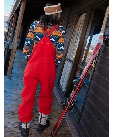 Fleece Overalls For Women,Fuzzy Fleece Warm Overalls Casual Jumpsuits With Pockets,Sherpa Overalls Women Black $20.90 Overalls