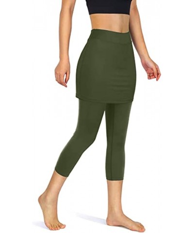 Plus Size Leggings Pants Casual Women Plus Fashion Size Waist Yoga Pants Flare Yoga Pants for Women Fleece Lined Army Green-c...