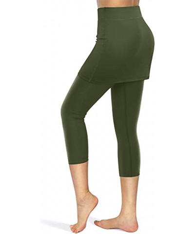 Plus Size Leggings Pants Casual Women Plus Fashion Size Waist Yoga Pants Flare Yoga Pants for Women Fleece Lined Army Green-c...