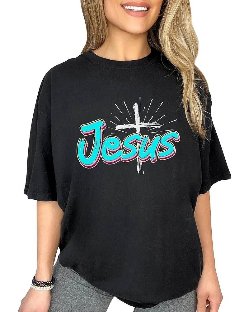 Religious Faith Jesus Cross Christian Shirt Prayer Women T-Shirts Black Design-3 $11.15 Others