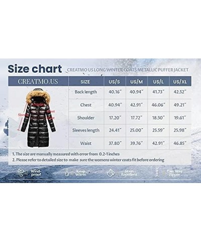 Women's Long Winter Faux Fur Coat Puffer Warm Jacket with Detachable Hood Shine Red $23.17 Jackets