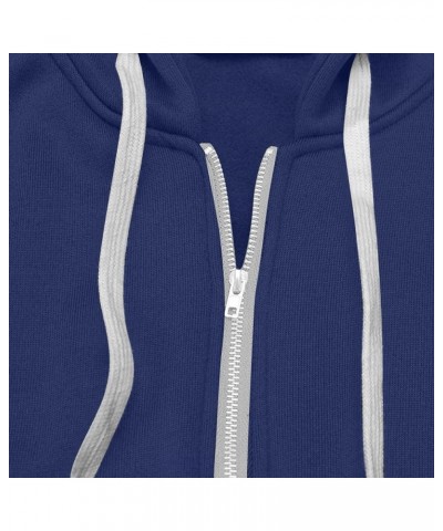 Womens Fall Long Sweatshirts 2023 Long Sleeve Drawstring Hoodies Full Zip Up Jackets Slouchy Fashion Outfits J08-blue $10.25 ...