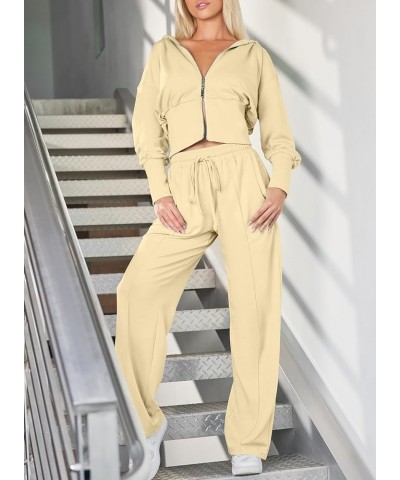 Womens 2 Piece Casual Outfit Workout Hoodie Sweatsuits with Sweatpant Travel Airport Track Suits Lounge Sets Shallow Khaki $2...