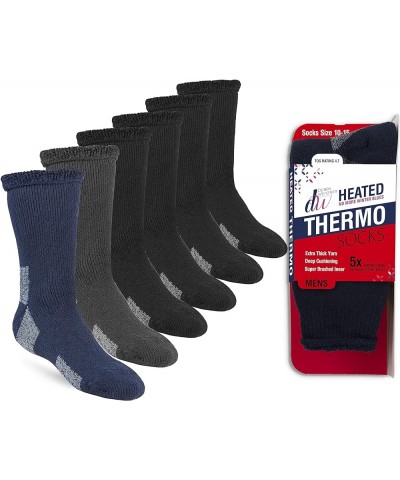 Thermal Socks For Men Women 4/6 Pairs Thick Heated Warm Winter Boot Socks - Insulated Extreme Cold Weathers Two Tone Assorted...