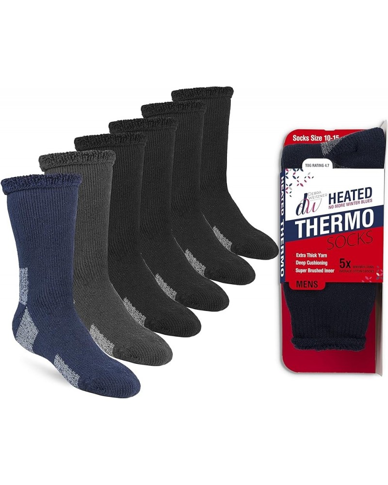 Thermal Socks For Men Women 4/6 Pairs Thick Heated Warm Winter Boot Socks - Insulated Extreme Cold Weathers Two Tone Assorted...