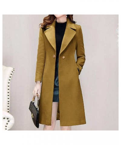 Long Coat Women Lapel Parka Overcoat Winter Outwear Jacket Warm Cardigan E Khaki Lapel Parka $17.59 Coats