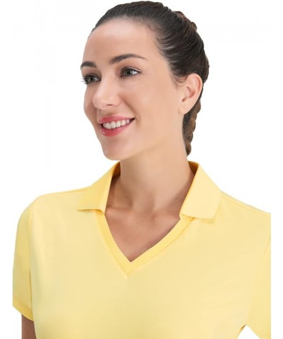 Polo Shirts for Women Golf Shirts V Neck Collared Tennis Shirts Quick Dry Sun Protection Lightweight Yellow $13.76 Shirts